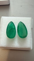 Emerald Nice Colour Pear Shape Pair 14mm × 8mm 6.78ct Total