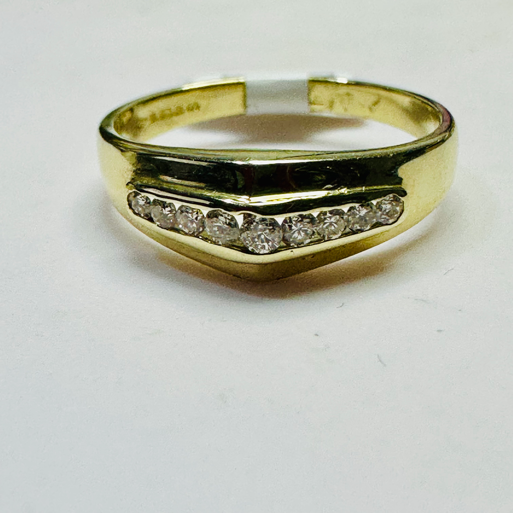 NEW 9ct Diamond and Gold Ring Size P 1/2 image 1