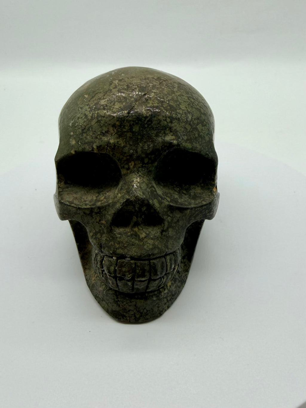 Pyrite carved Skull 6cm high heavy 54g nice model image 1