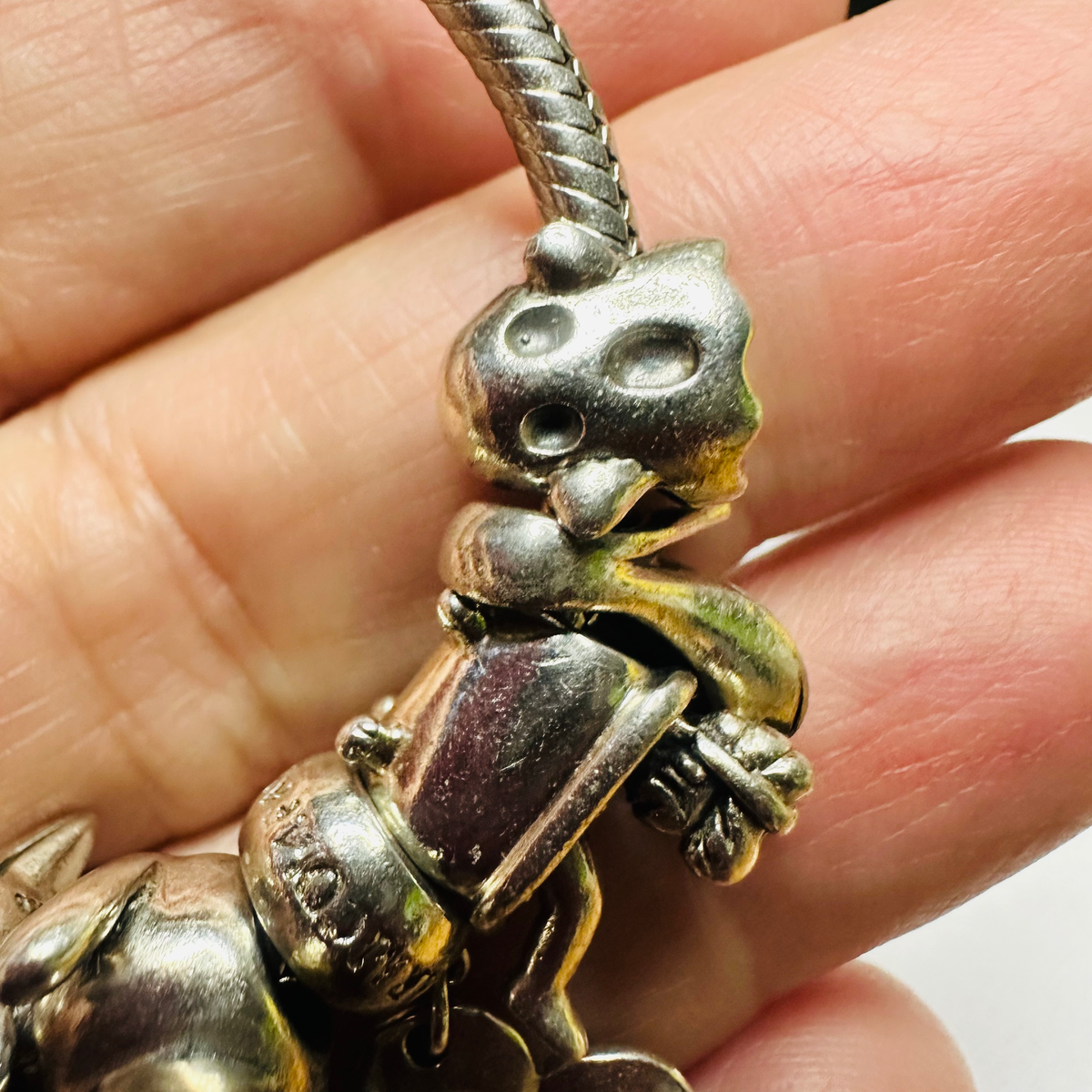 The charm company 925 charm bracelt with charms lady in bath cat and ghost image 6