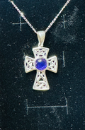New Sterling silver cross 16 inch chain image 0