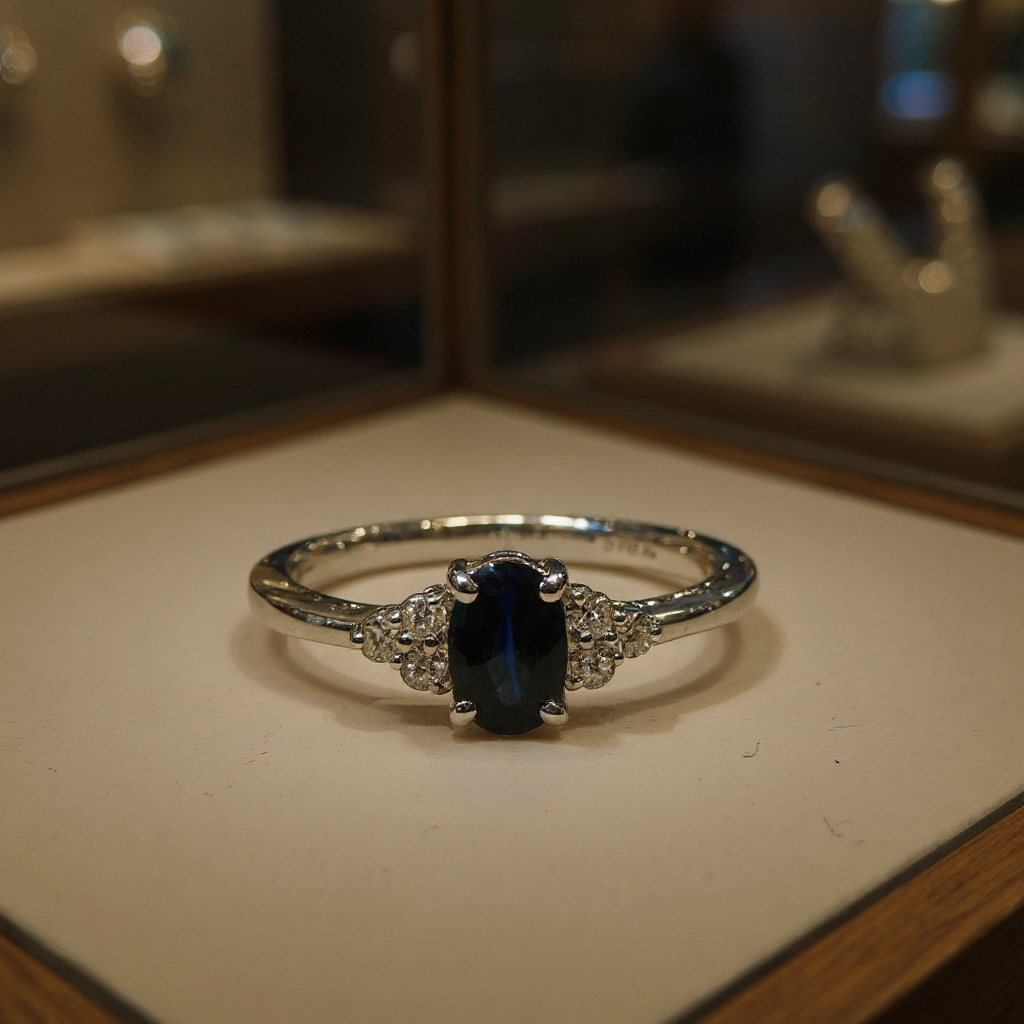NEW 18Ct Sapphire and Diamond Ring Size M image 8