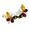 925 Sterling Silver & Baltic Amber Butterfly Studs Earrings image 0