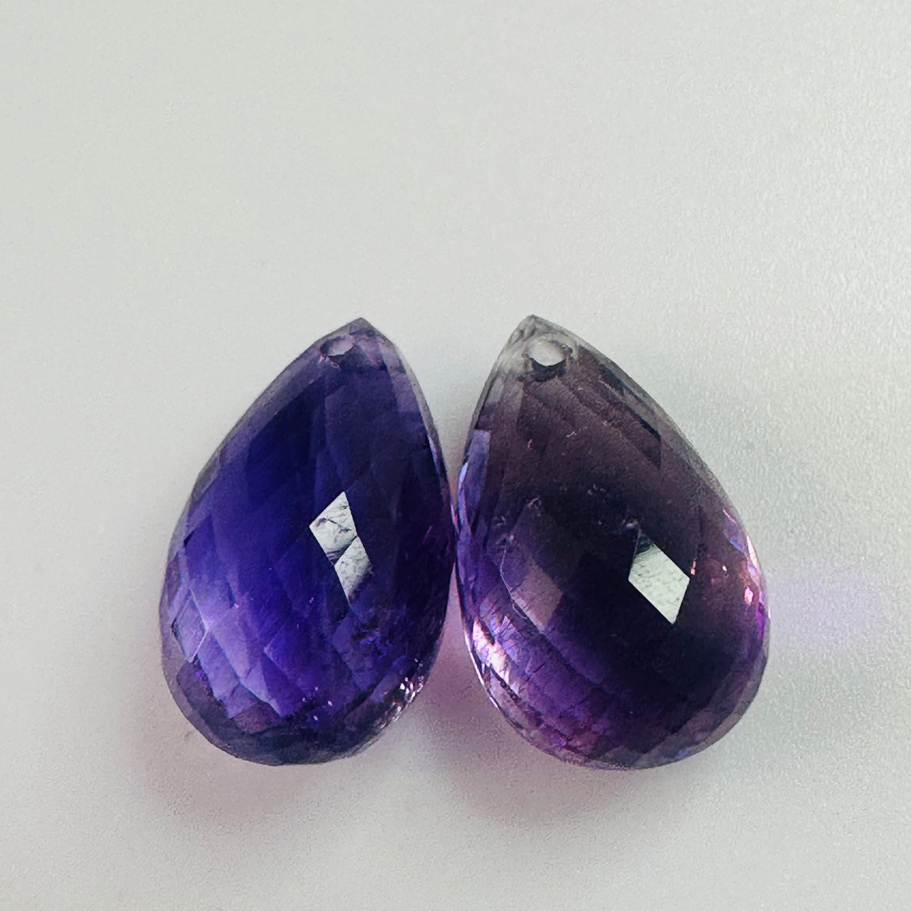 AMETHYST BRIOLETTE PAIR 18MMX10.8MM 23.14CTS image 0