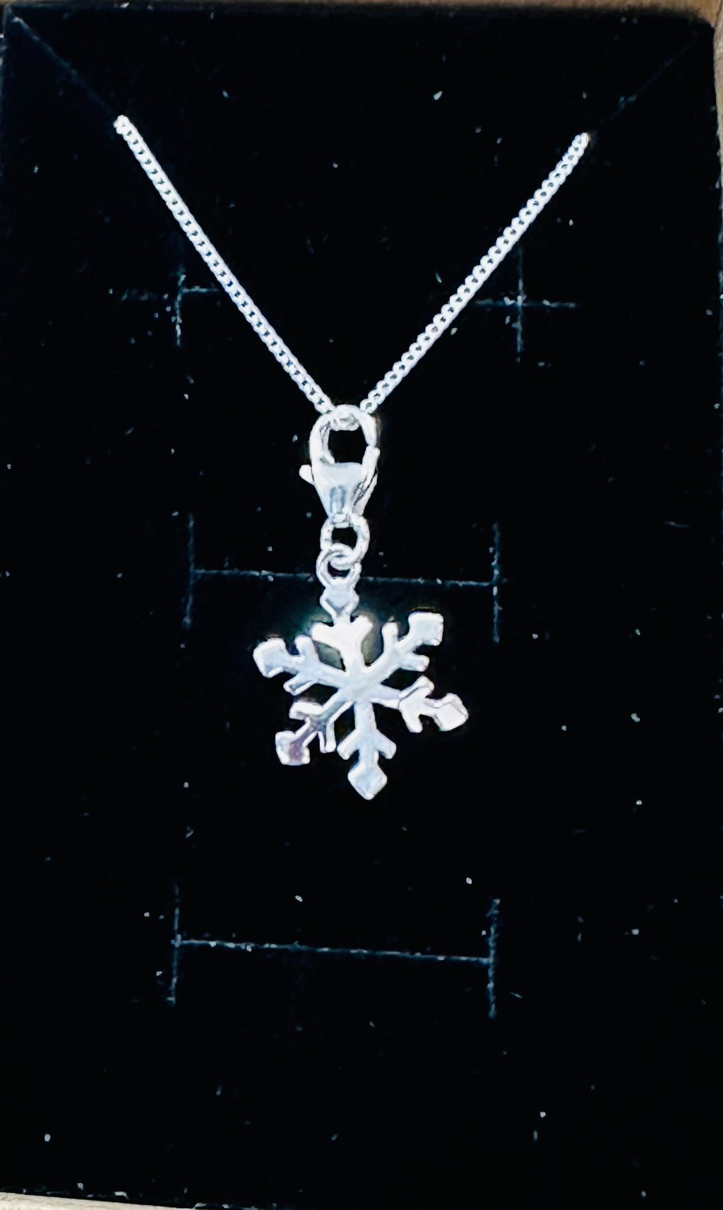 Sterking silver snowflake charm with 16 chain 925 image 0