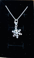 Sterking silver snowflake charm with 16 chain 925 image 0