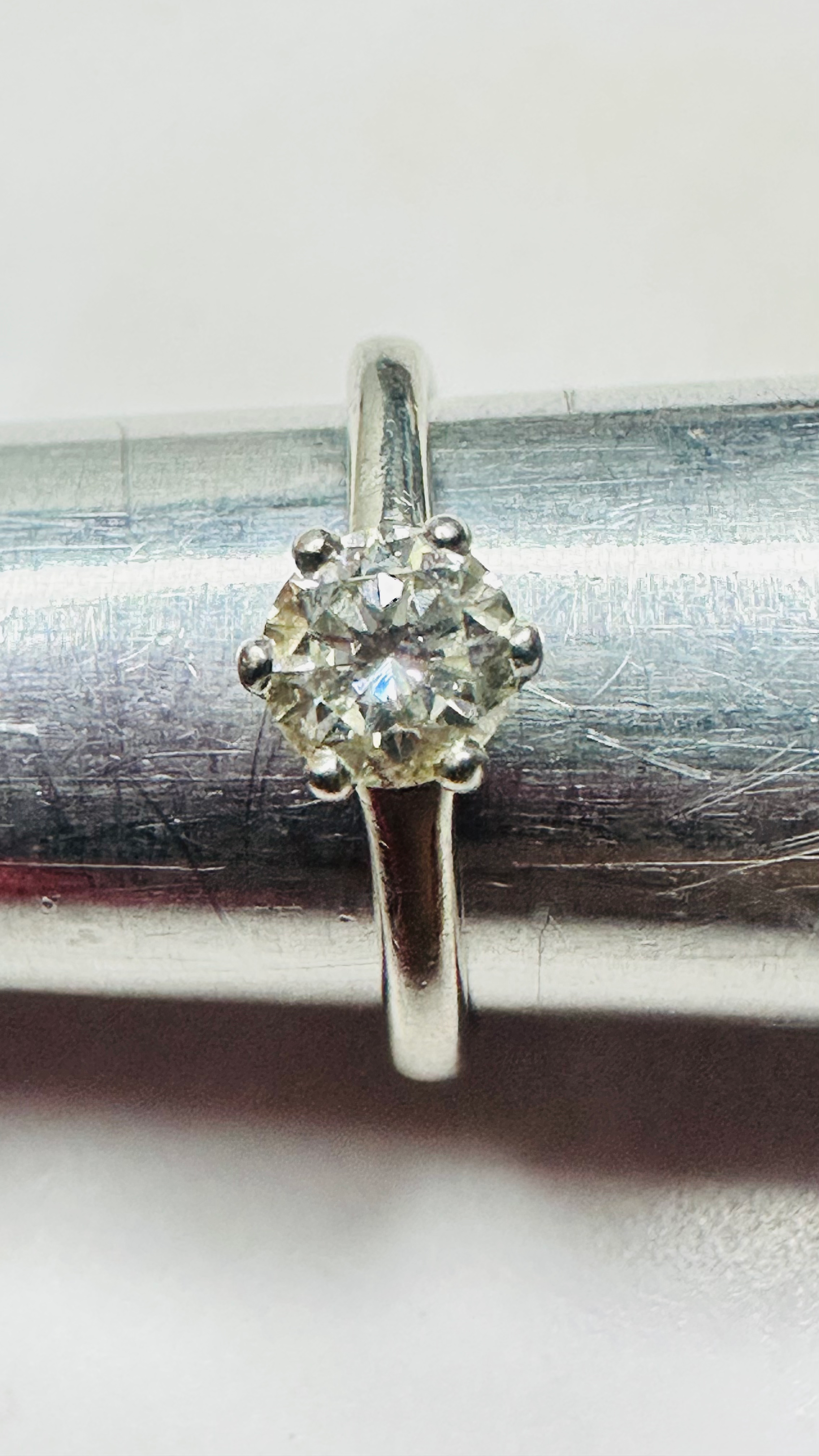 Platinum and Diamond ring 5mm approx 0.50cts size J1/2 image 0
