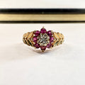 9ct yellow gold pink Sapphire and diamond Ring K1/2 image 0