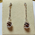 Sterling silver Amber long drop earrings  image 0