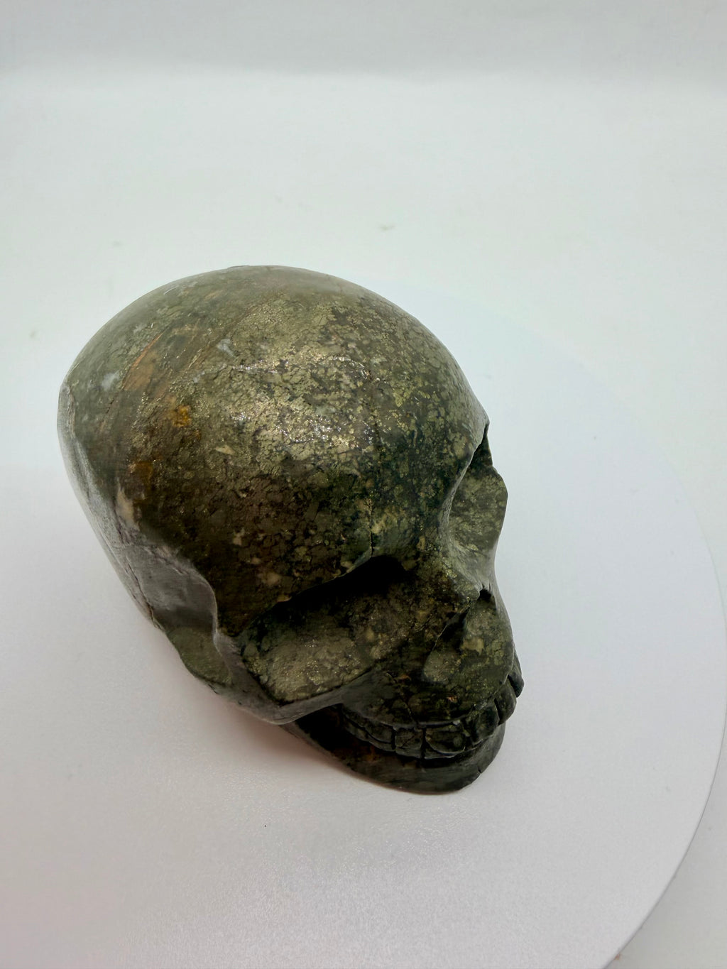 Pyrite carved Skull 6cm high heavy 54g nice model image 6