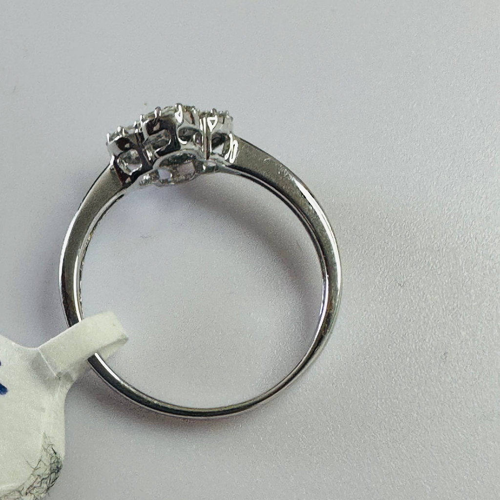 Diamond Ring Modern Design in 9ct White gold size M image 4