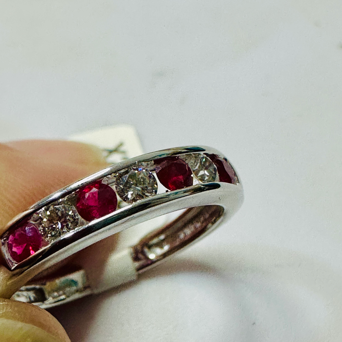 NEW 18Ct Ruby and Diamond Eternity Ring Size M 1/2 image 3