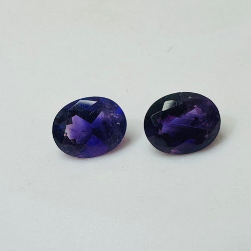 AMETHYST OVAL pair 10.4MMX8MM  4.62CTS image 0