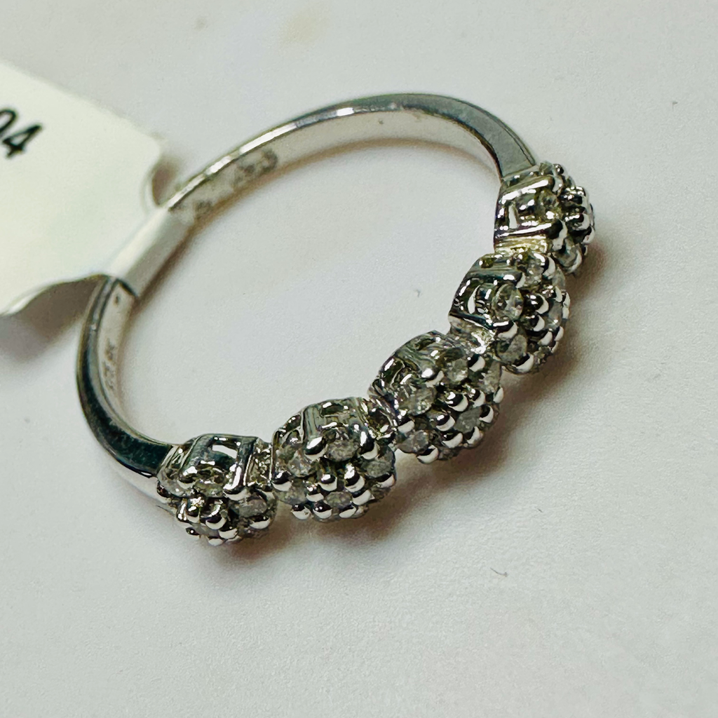 NEW 9Ct Diamond Floral Cluster Ring Size O image 5