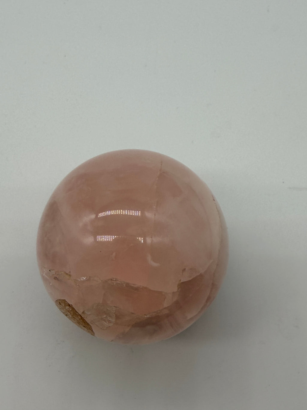 Rose quartz sphere on wood stand 45mm image 3