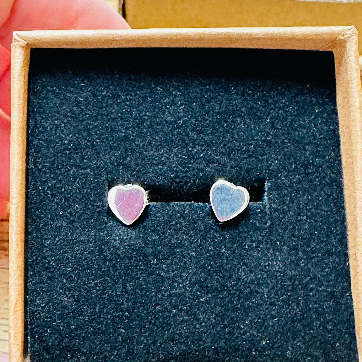 Sterling silver  heart studs 925 image 3