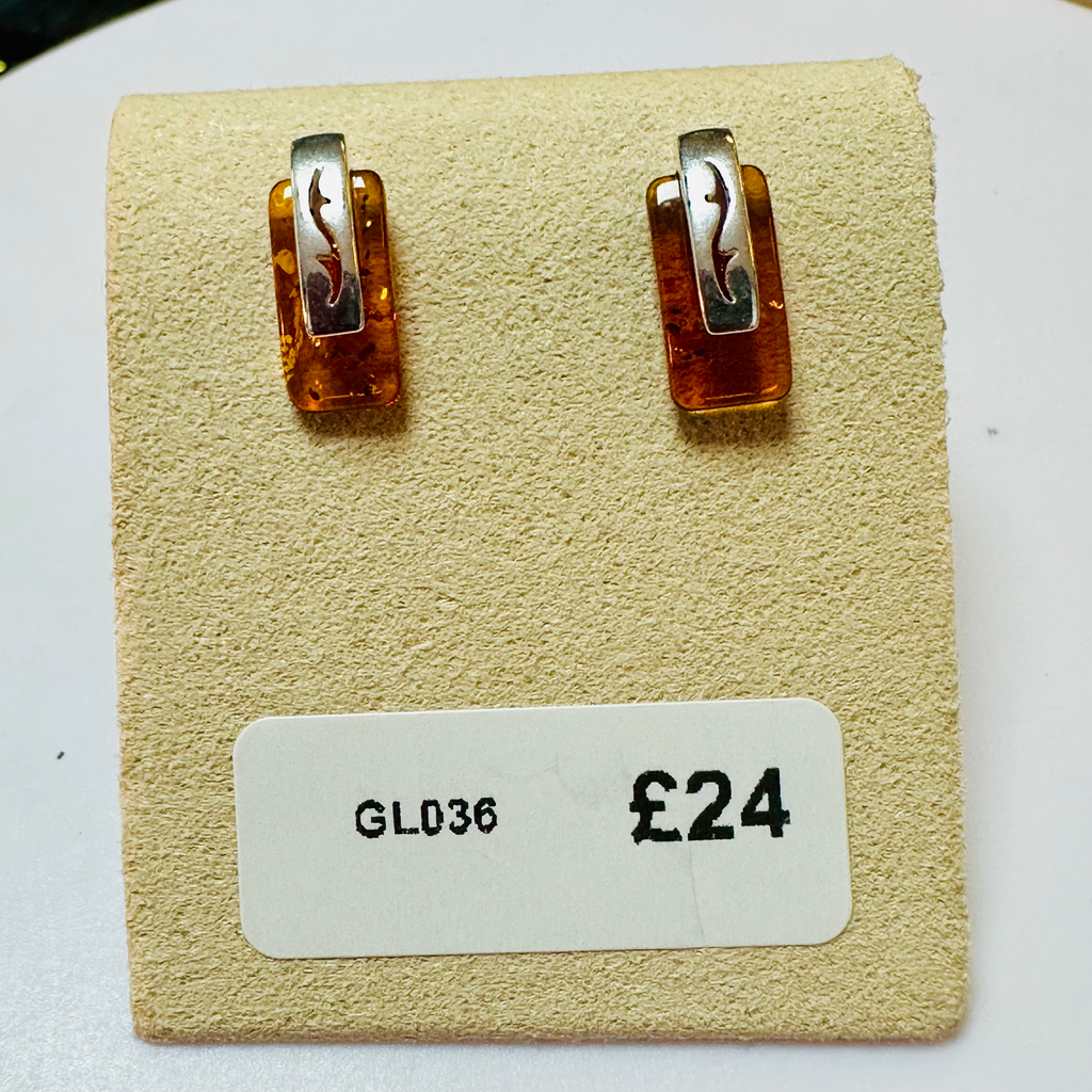 Sterling silver Amber earrings  image 1