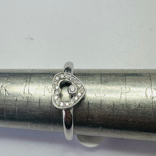 Diamond Heart ring in 9ct White Gold size H image 0