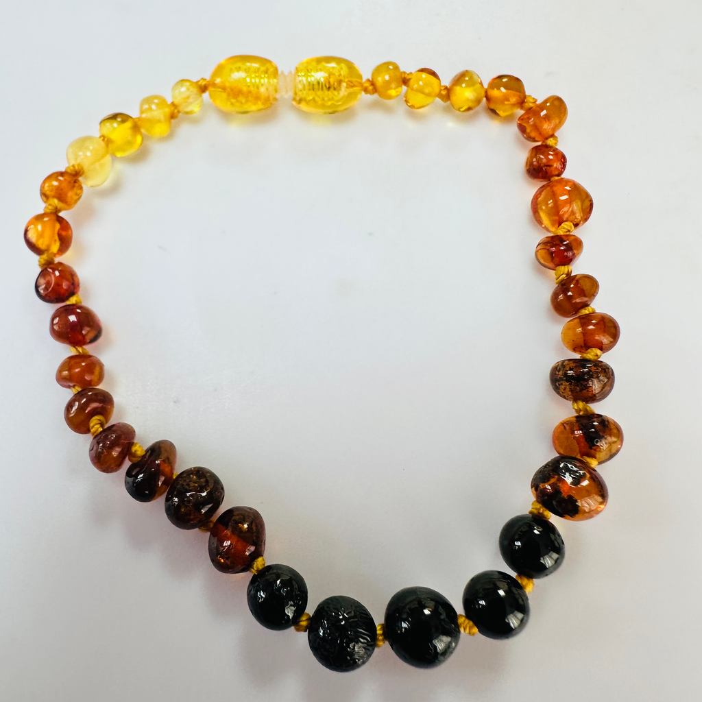 New Multi Coloured Amber Knotted bracelets 8 inch image 2