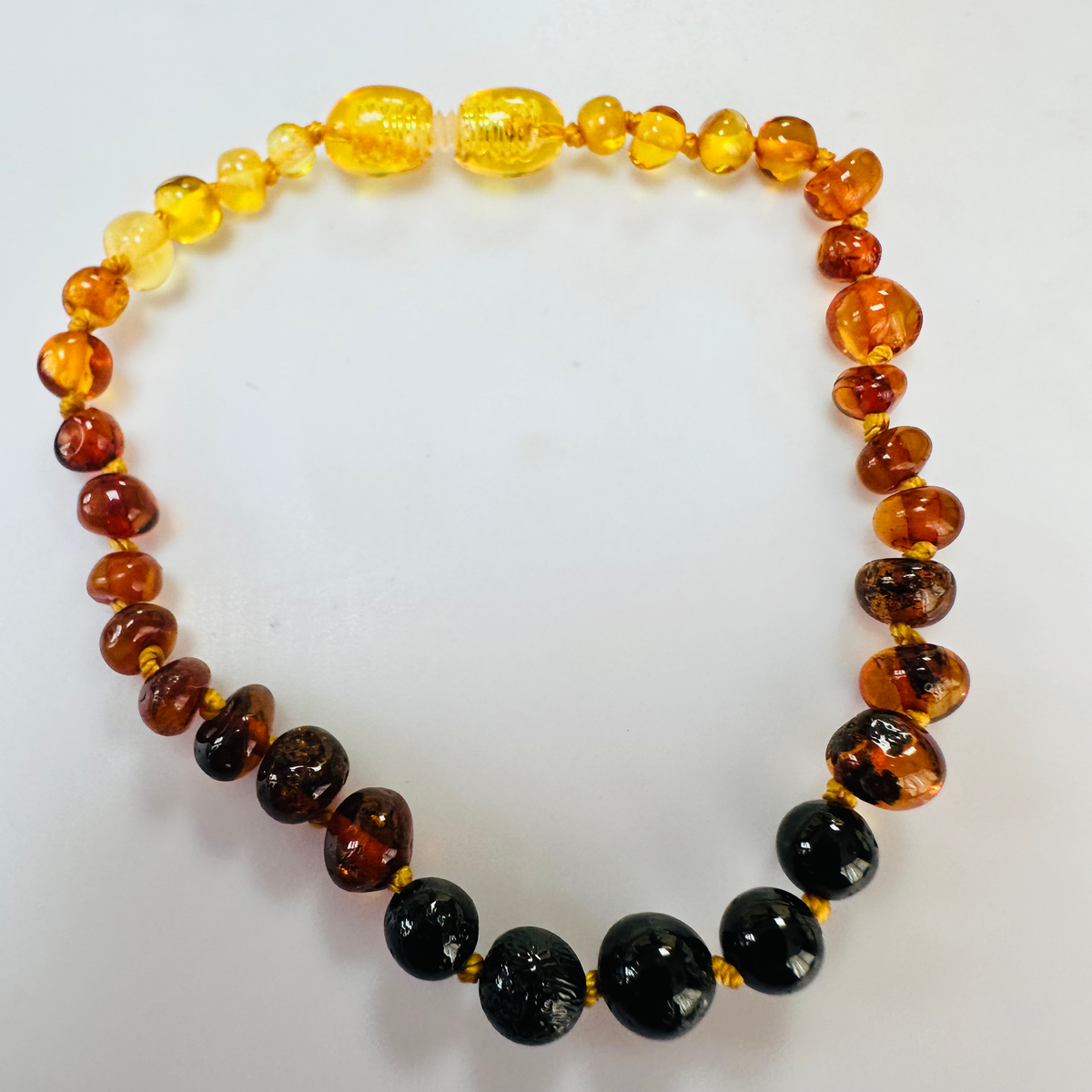 New Multi Coloured Amber Knotted bracelets 8 inch image 2