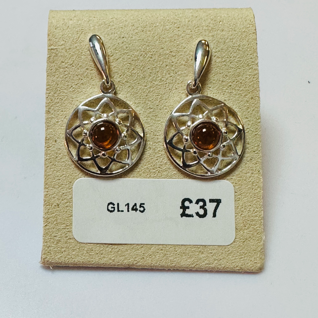 Sterling silver amber earrings  image 6