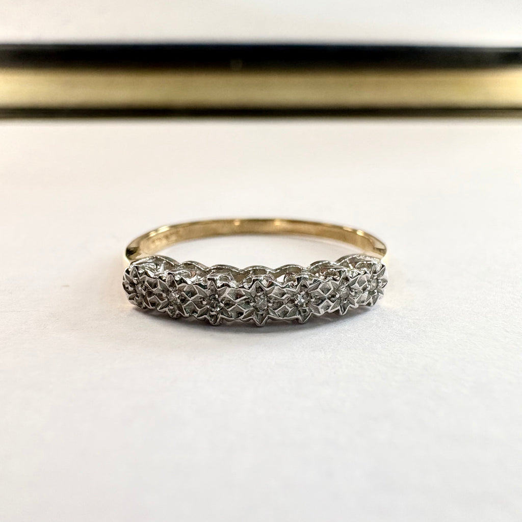 9ct yellow gold diamond Ring N image 0