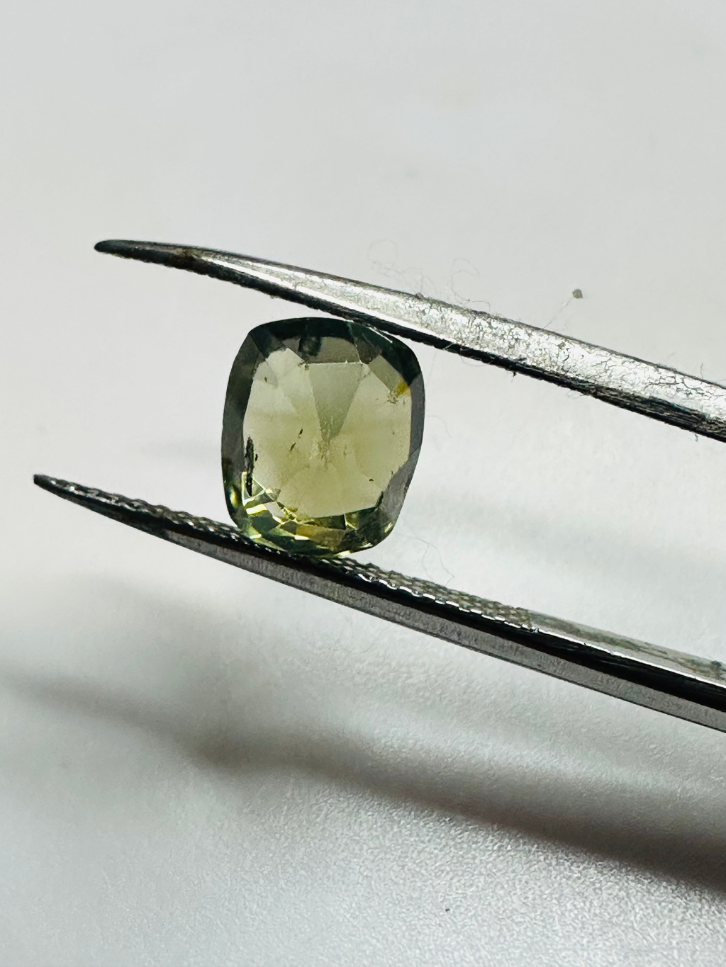 Green Zircon cushion 8.6mm x 7.2 mm.   3.26cts image 6