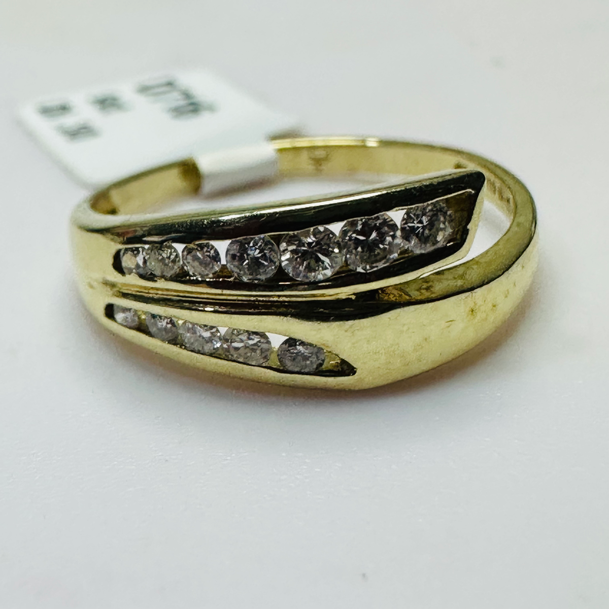 NEW 9ct Diamond Cross Over Ring Size M image 4