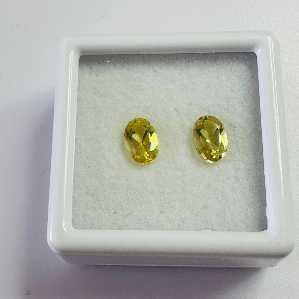 BERYL YELLOW OVAL PAIR  6MMX4MM  0.91CTS image 2
