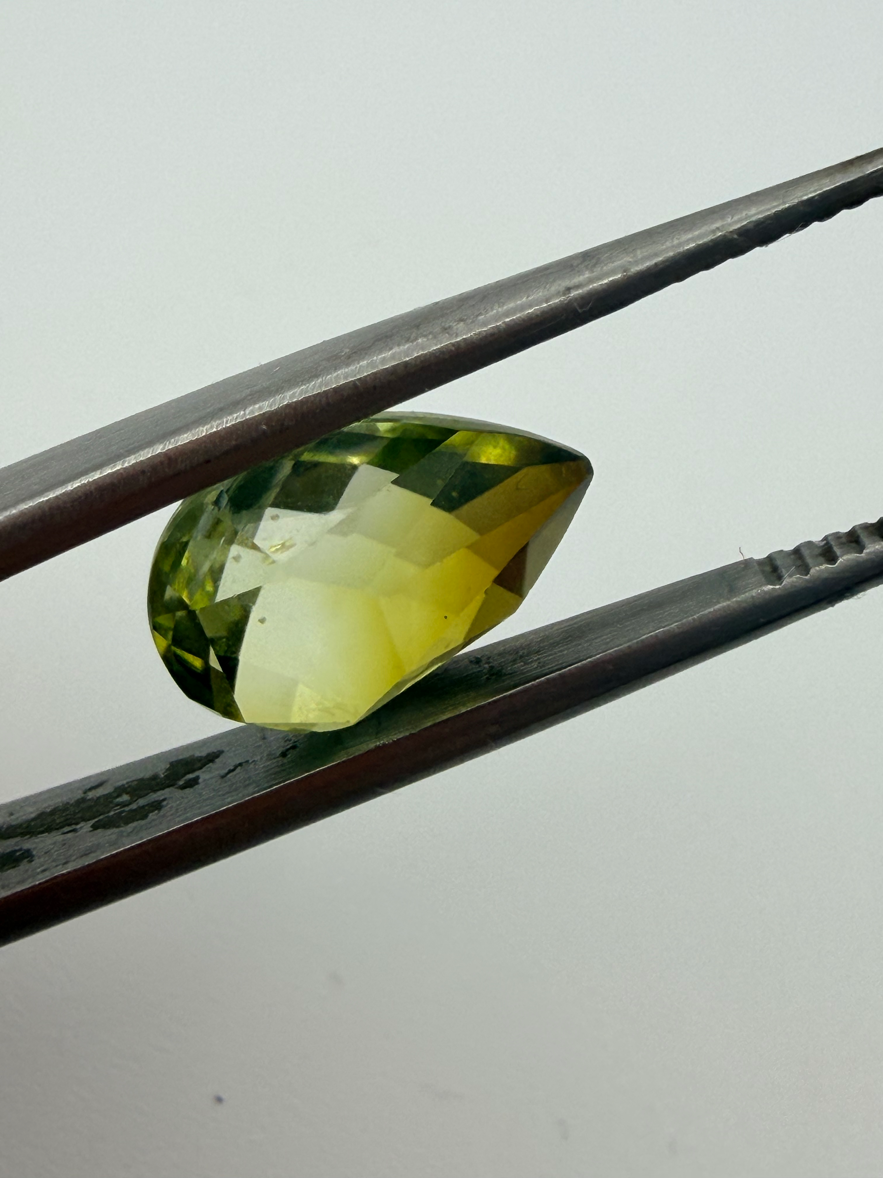 Yellow Tourmaline briolette drop 13x8.5.  4.18ct image 4