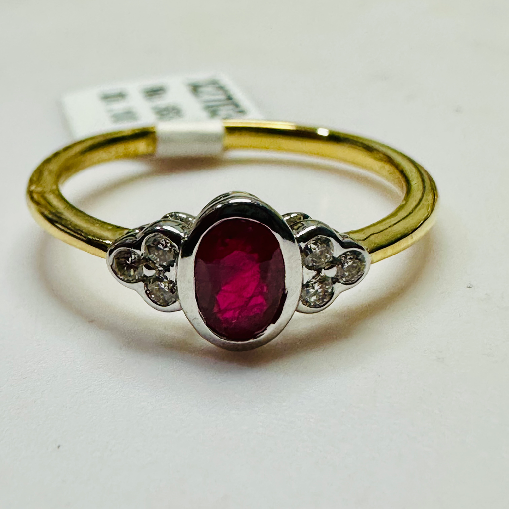 NEW 18ct Ruby and Diamond Ring Size N image 1