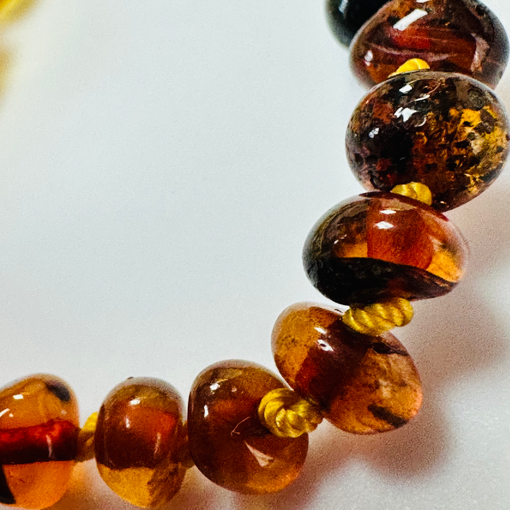 New Multi Coloured Amber Knotted bracelets 8 inch image 4