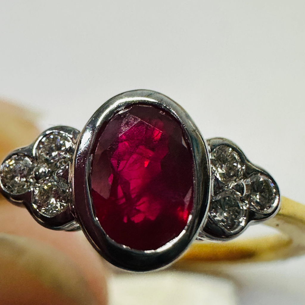 NEW 18ct Ruby and Diamond Ring Size N image 4