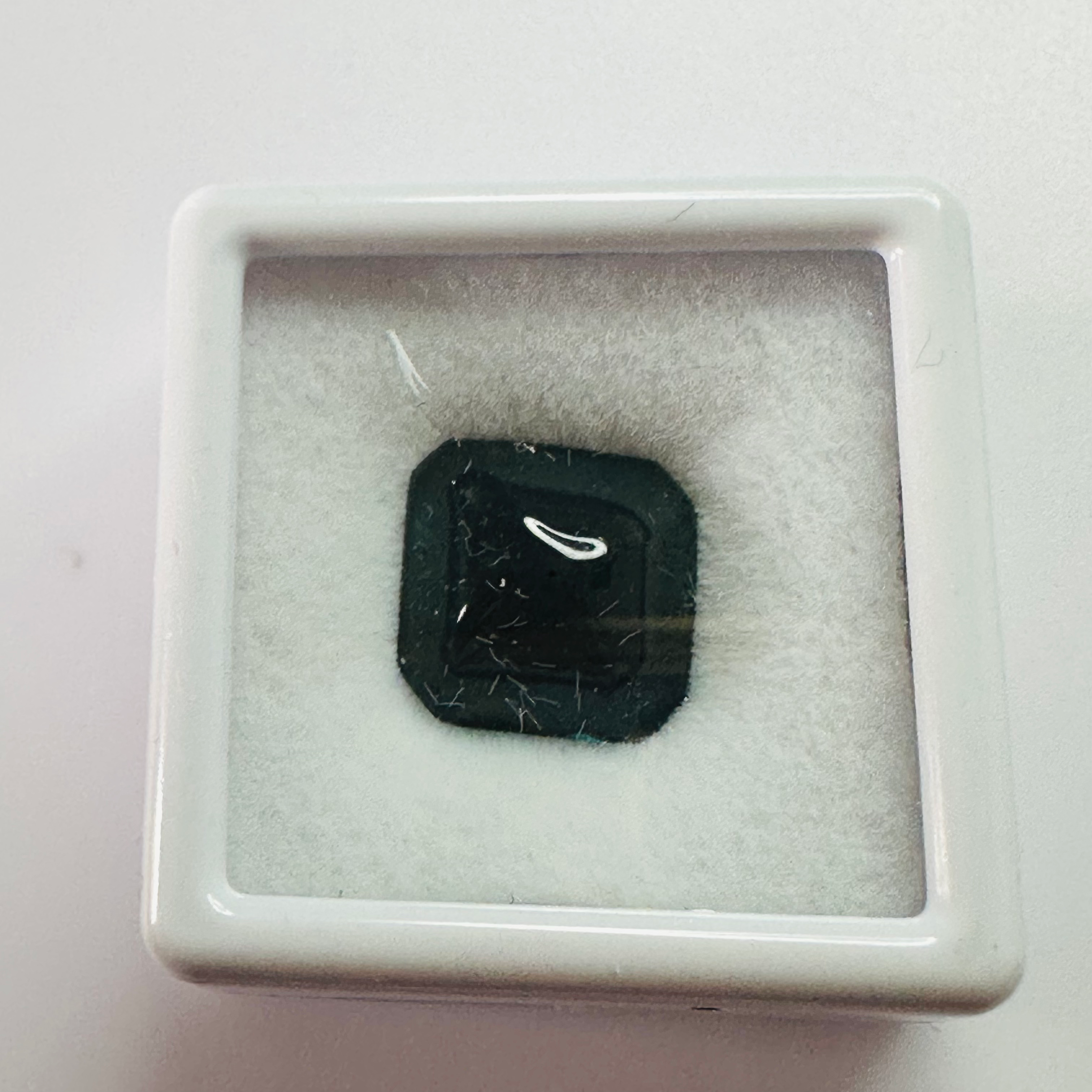 TOURMALINE BLUE 10.7MMX10.7MM  4.81CTS CARBUNCKLED image 1