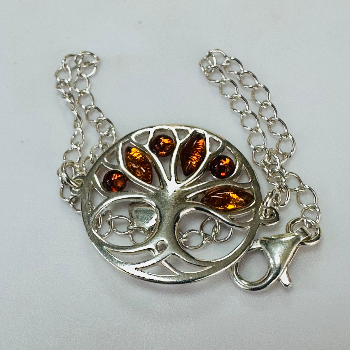 New Sterling silver and Amber tree of life Bracelet image 2