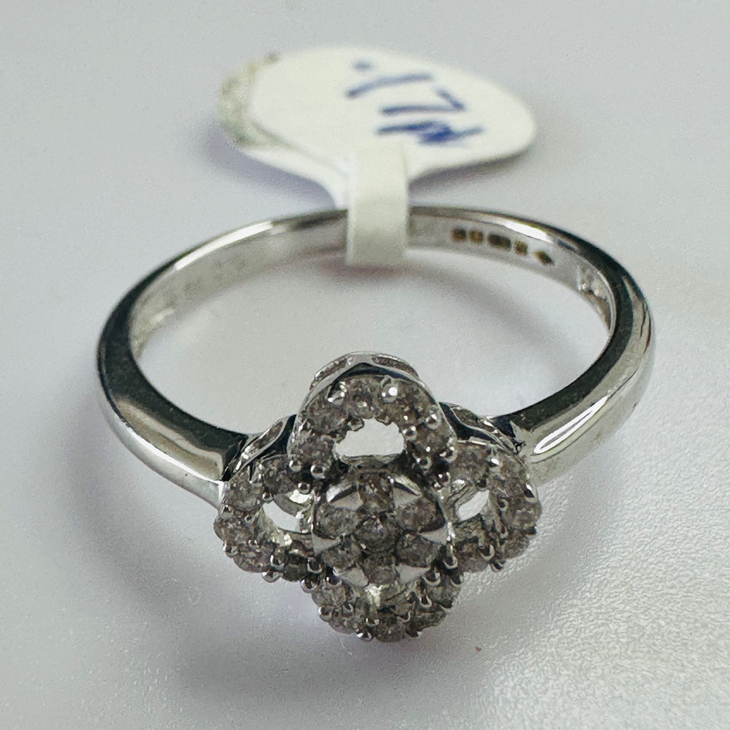 Diamond Ring Modern Design in 9ct White gold size M image 6