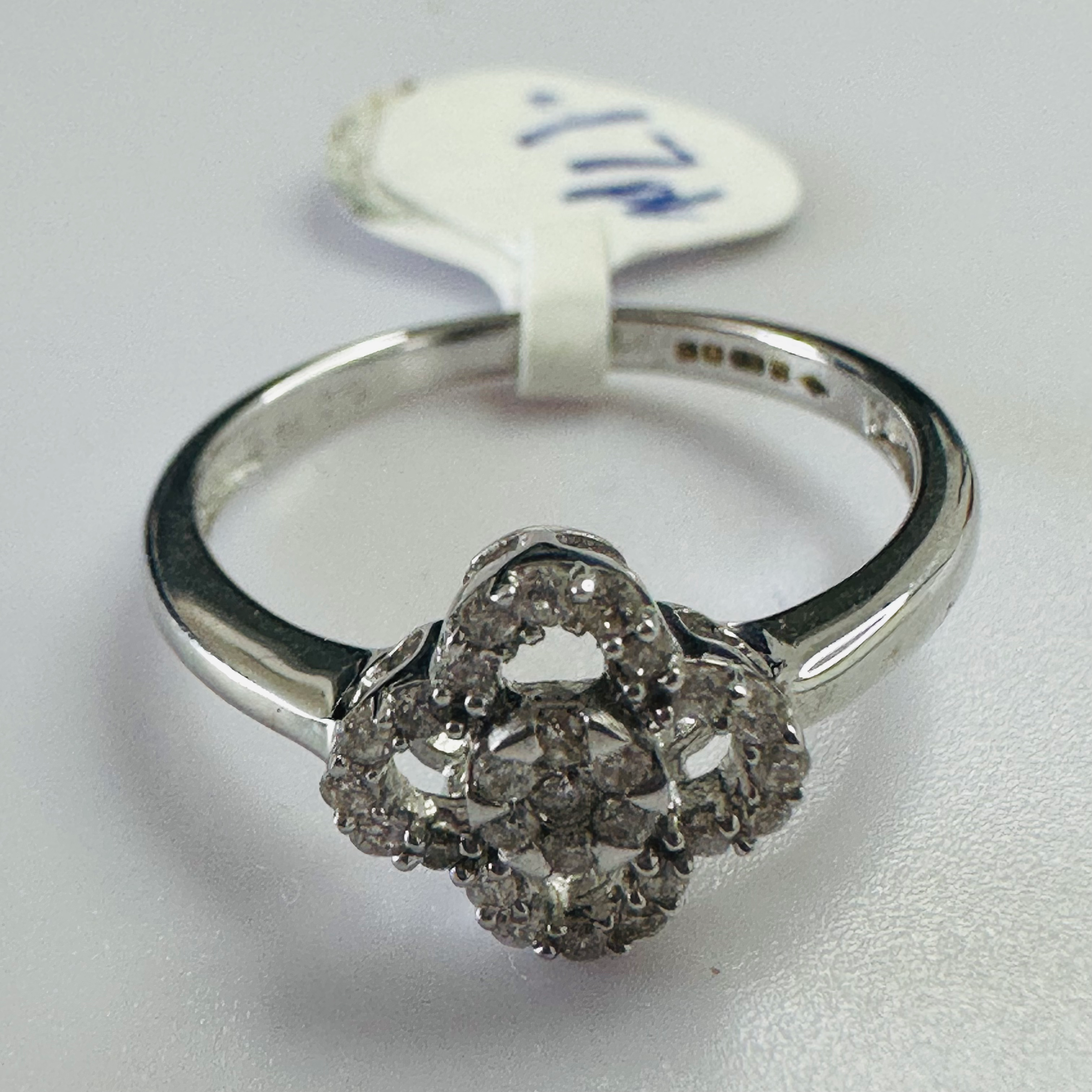 Diamond Ring Modern Design in 9ct White gold size M image 6