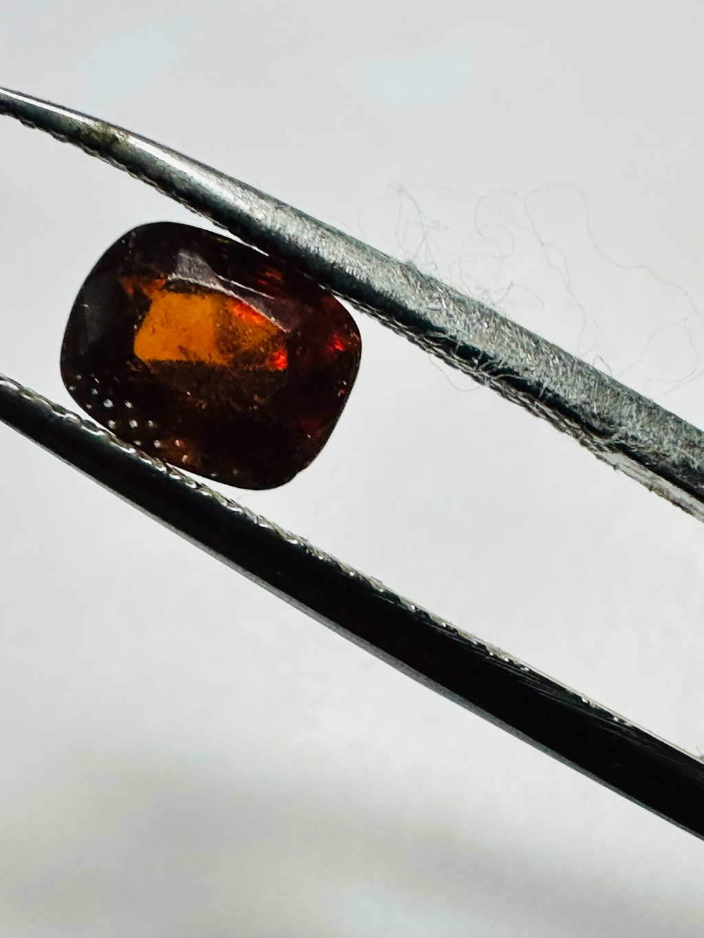 Red Zircon cushion 7.4mm x 6mm.1.79cts natural image 4