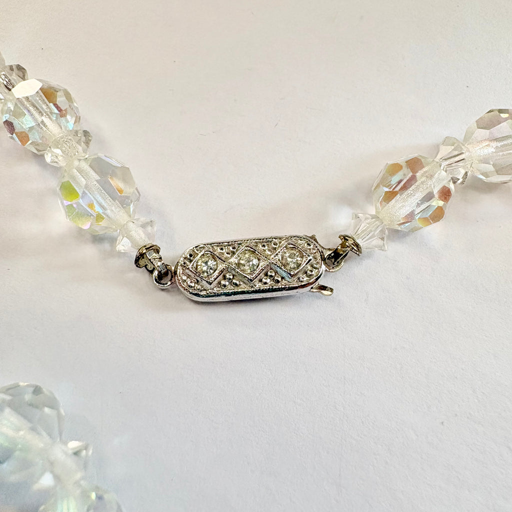Vintage iridescent beaded necklace image 2