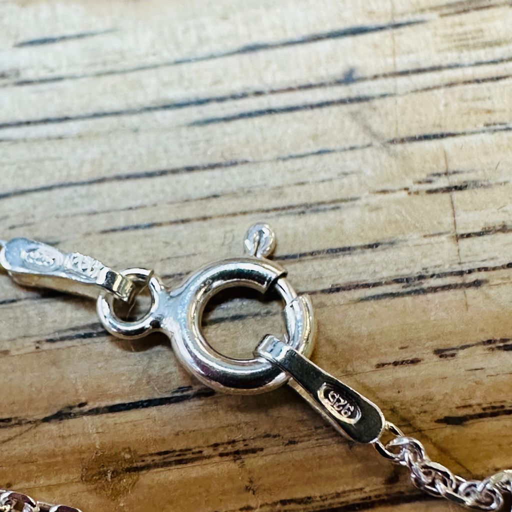 Sterling silver with Aventurine 18inch chain 925 image 2
