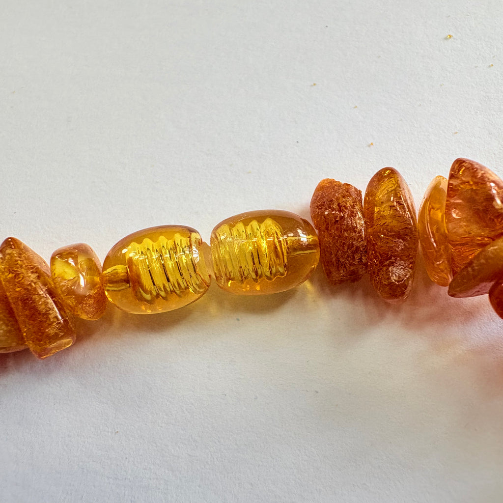 New Amber threaded necklace 18inches image 2