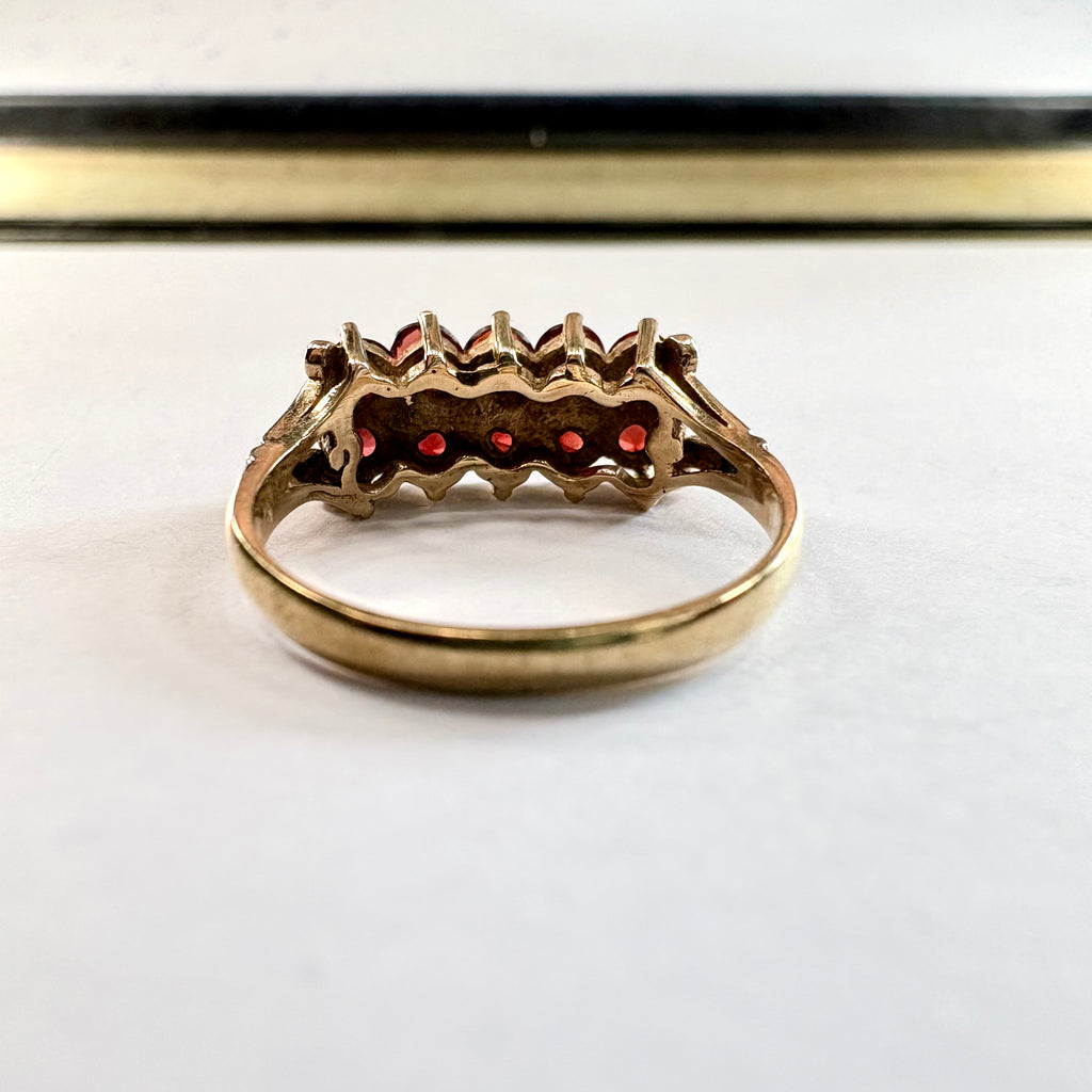 9ct yellow gold Hessonite Garnet Ring O image 2
