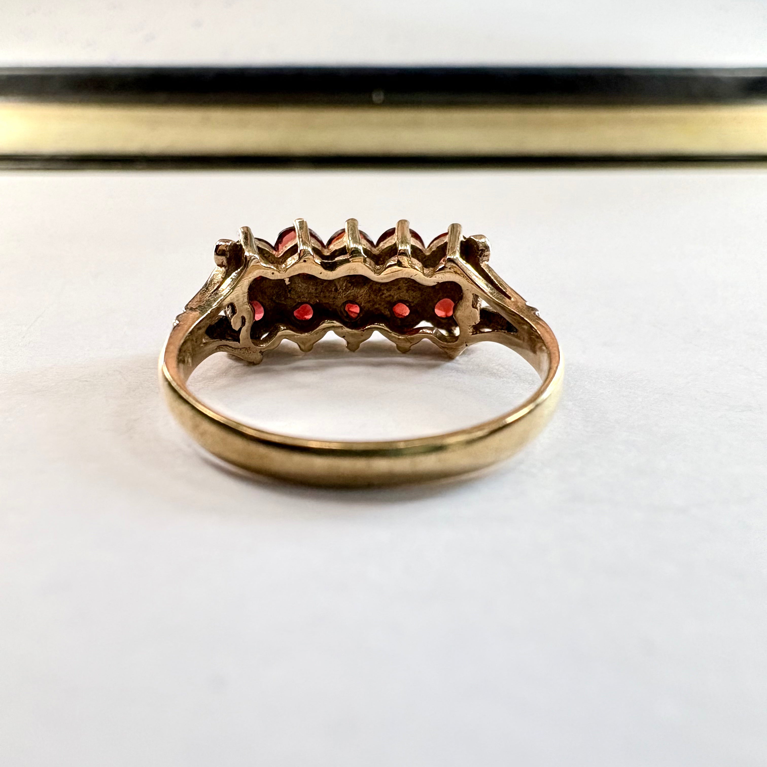 9ct yellow gold Hessonite Garnet Ring O image 2