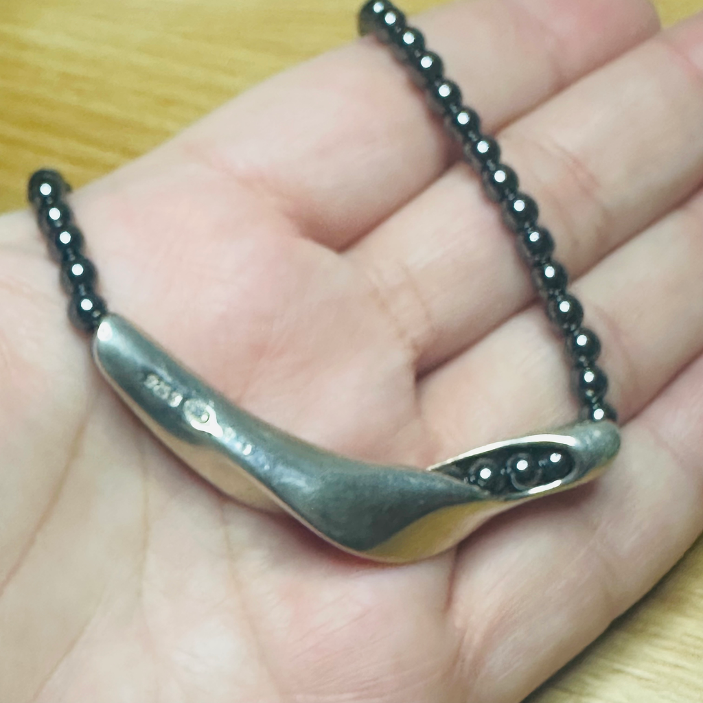 Georg Jenson GJ Denmark 925 wave Necklace 16inch image 5