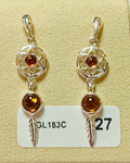 Sterling silver Amber dreamcatcher earrings image 0