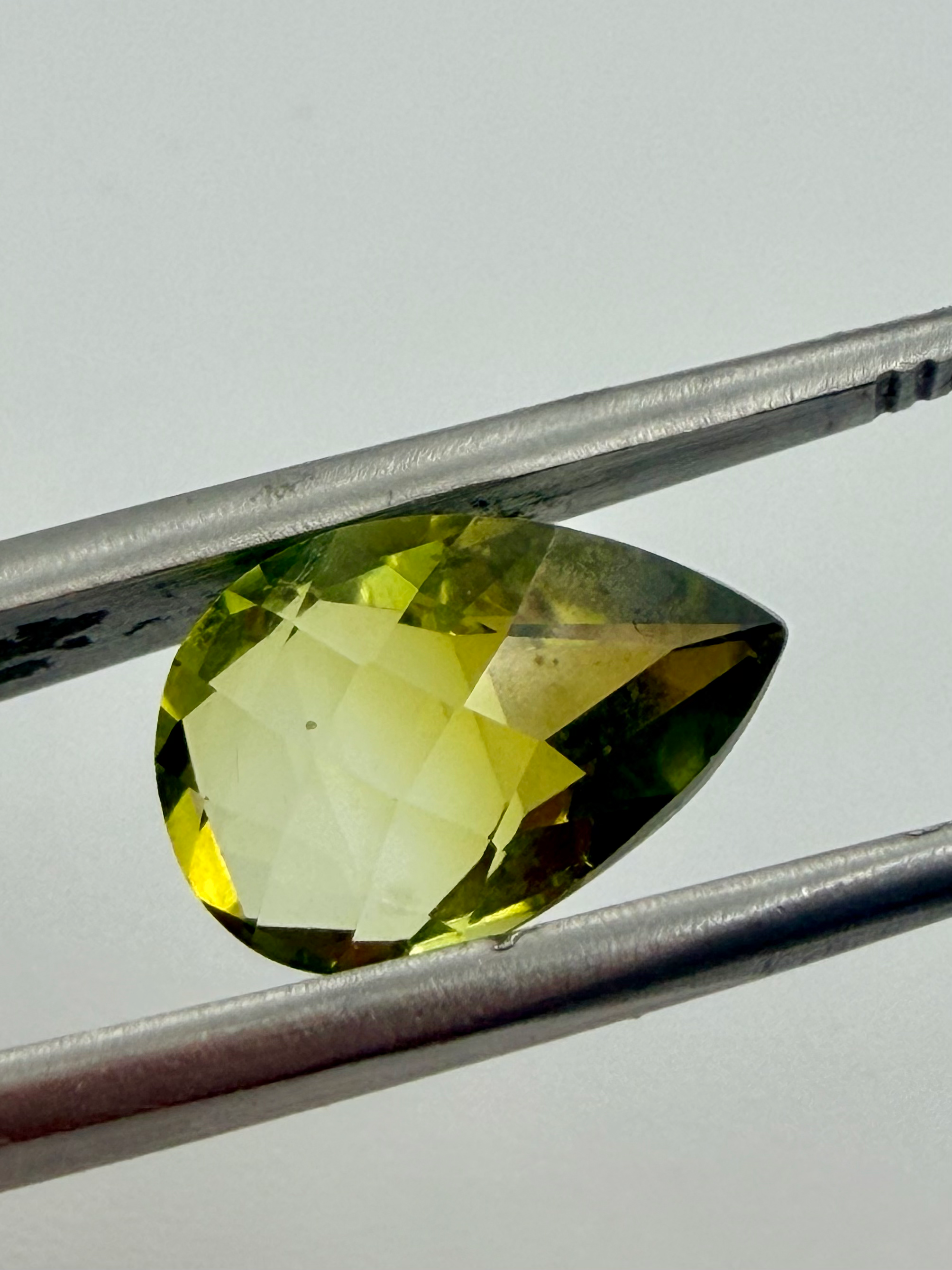 Yellow Tourmaline briolette drop 13x8.5.  4.18ct image 3
