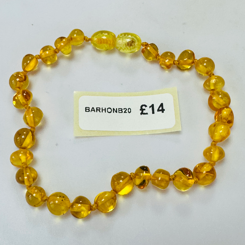 New Amber knotted bracelet pale colour 8 inch image 0