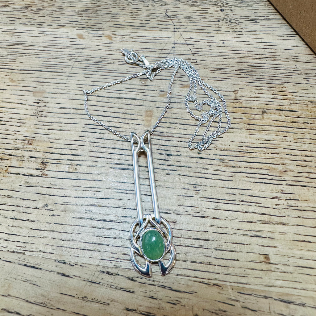 Sterling silver with Aventurine 18inch chain 925 image 3