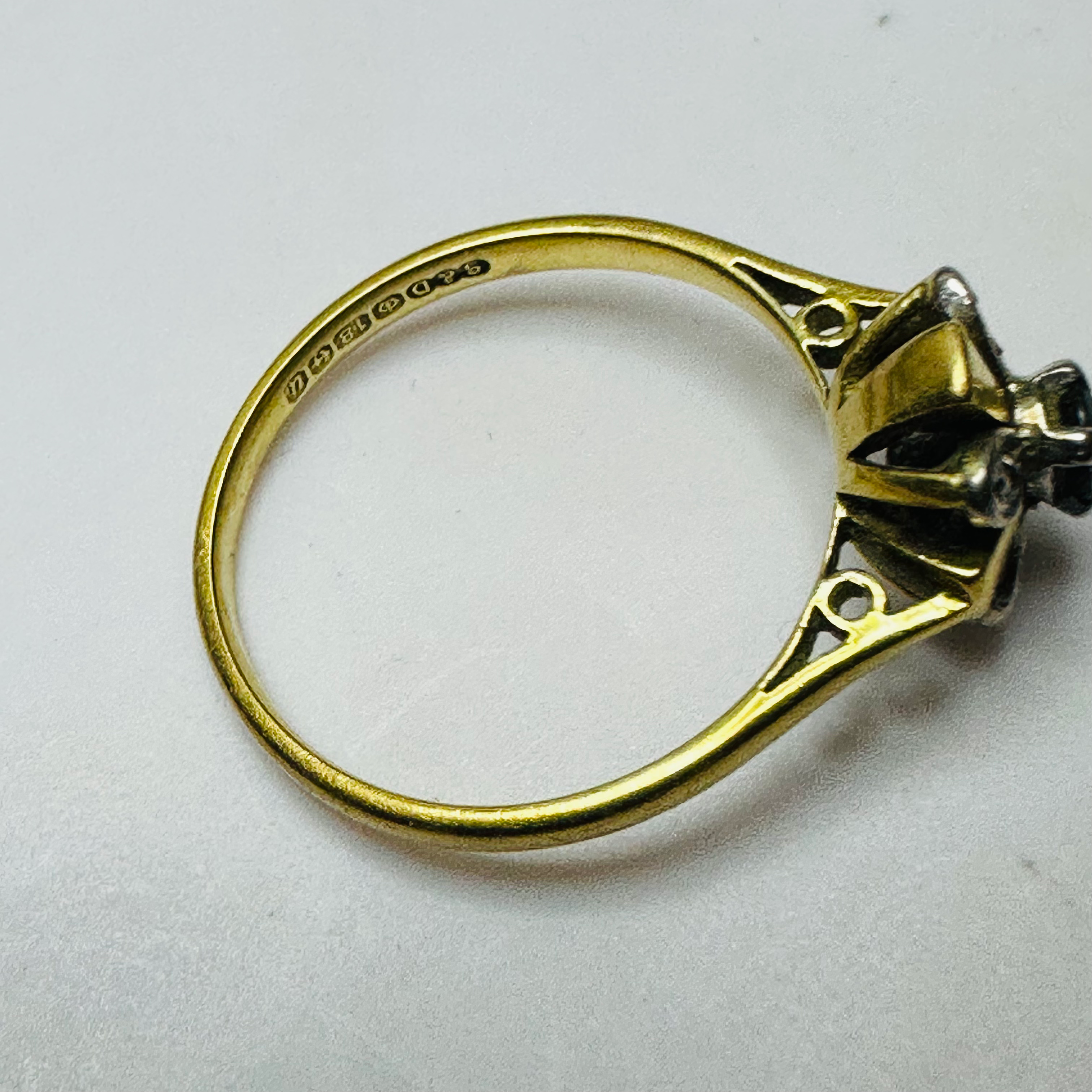 Vintage Sapphire and Diamond ring size N1/2 image 6