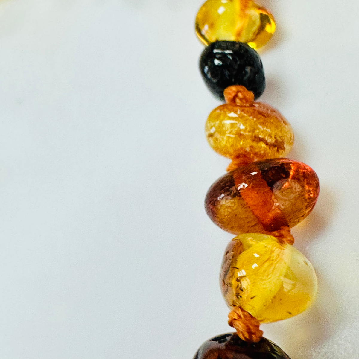New Amber multi coloured knotted bracelet 8 inch image 2